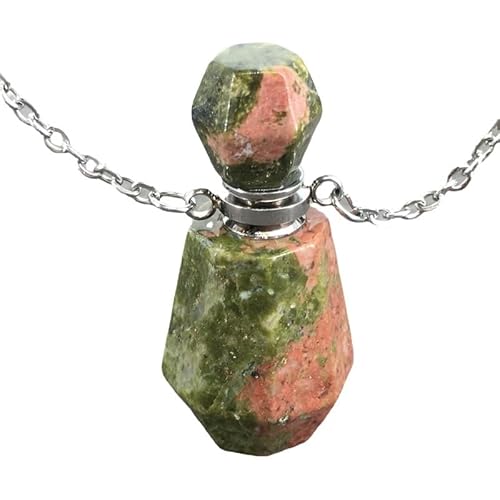 YOPI Halskette mit Parfümflaschen-Anhänger in Kristall-Blumenform – Schmuck aus Polyeder-Essenzflaschen for Frauen von YOPI