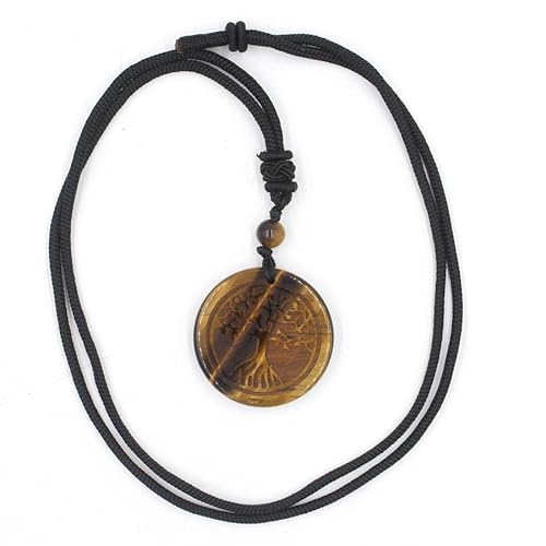 YOPI Halskette mit rundem Anhänger in Form eines Lebensbaums – elegante Pulloverkette für Damen, One Size von YOPI