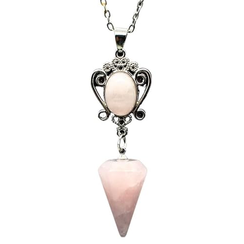 YOPI Halskette mit sechseckigem Kegelanhänger aus natürlichem Tigerauge-Stein – Kristallschmuck for Männer und Frauen(PowderCrystal) von YOPI