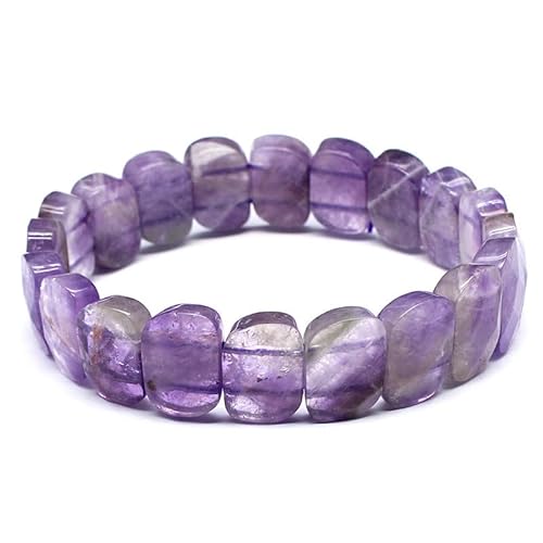 YOPI Handgefertigtes Armband aus Tigerauge und indischem Achat mit Kristallschliff for Damen und Herren(Amethyst) von YOPI