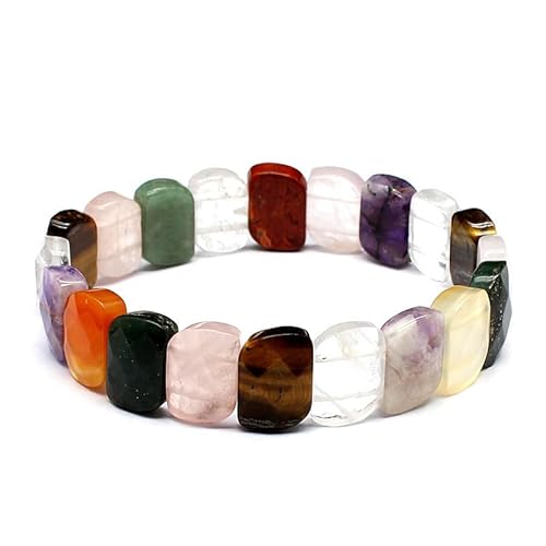 YOPI Handgefertigtes Armband aus Tigerauge und indischem Achat mit Kristallschliff for Damen und Herren(Colorful) von YOPI