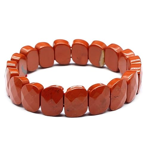 YOPI Handgefertigtes Armband aus Tigerauge und indischem Achat mit Kristallschliff for Damen und Herren(Redstone) von YOPI