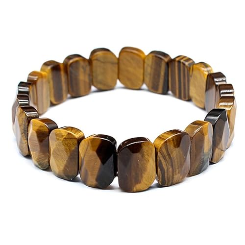 YOPI Handgefertigtes Armband aus Tigerauge und indischem Achat mit Kristallschliff for Damen und Herren(Tigereyestone) von YOPI