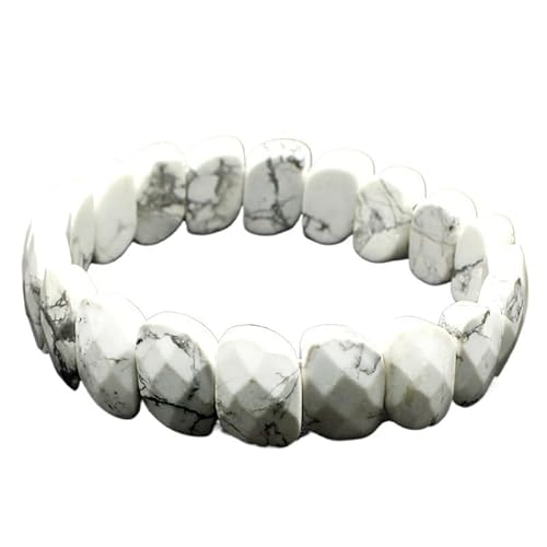 YOPI Handgefertigtes Armband aus Tigerauge und indischem Achat mit Kristallschliff for Damen und Herren(Whiteturquoise) von YOPI