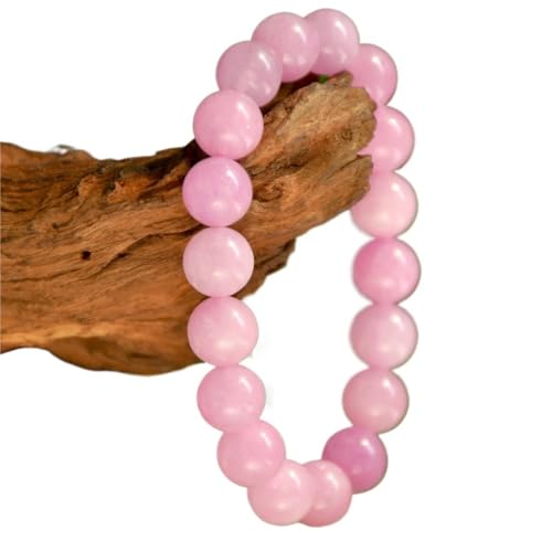 YOPI Handgefertigtes Armband aus lila Spodumenperlen for Mädchen | Einzigartiger Schmuck mit runden Perlen | Charm-Armband aus natürlichem lila Jade(Pink_10mm) von YOPI