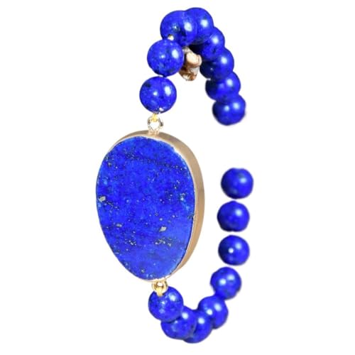 YOPI Handgefertigtes Armband im böhmischen Stil mit farbenfrohen Kaisersteinen | Gewebtes Armband aus Naturstein | Einzigartiges Geschenk for Frauen und Männer(LapisLapis) von YOPI