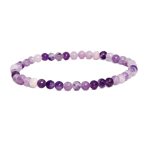 YOPI Handgefertigtes Seilarmband mit Amethystperlen for Damen – Kristallheilschmuck(4mm) von YOPI