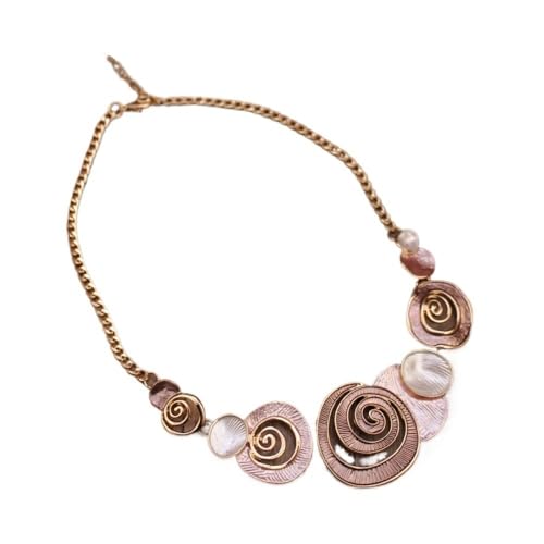 YOPI Hohle Muschelkette for Damen | Künstlerisches Ölgemälde-Design | Einzigartiger Muschelschmuck(Brown) von YOPI