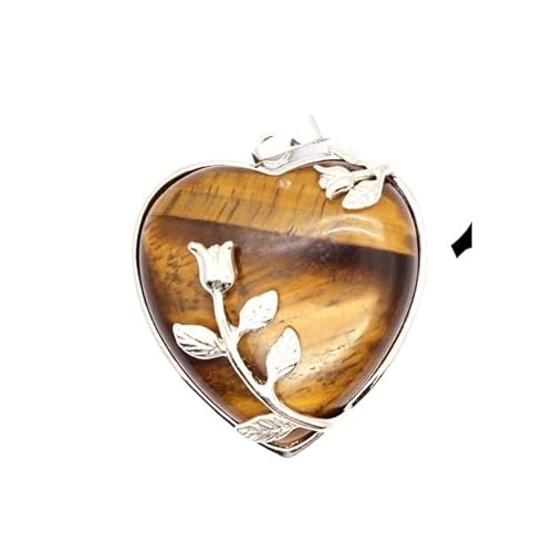 YOPI Jewelry Love Halskette mit Pullover-Anhänger aus Kristall – eleganter Schmuck aus Puderkristall for Damen(Tiger'sEye) von YOPI