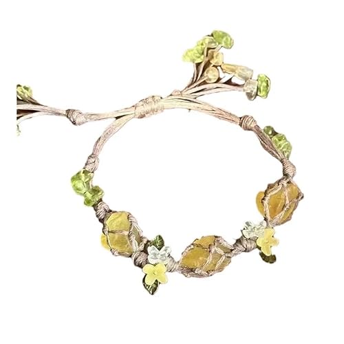 YOPI Kristall verstellbare Armbänder Frauen DIY Stein weben Hand Seil Osmanthus Fluorit Armband Party Schmuck von YOPI