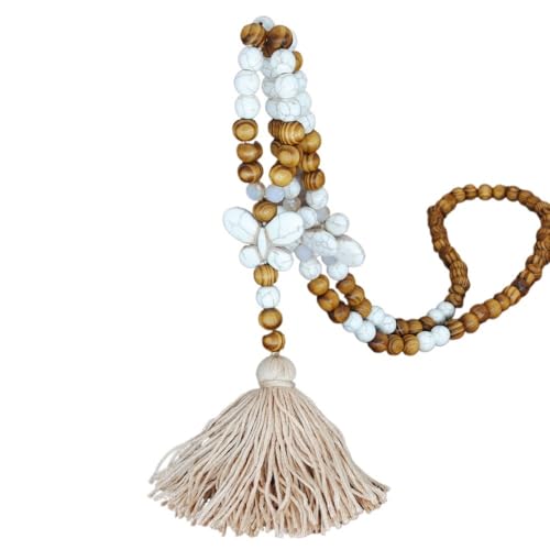 YOPI Lange Halskette for Damen im Retro-Ethno-Stil mit Schmetterlings-Anhänger und Türkis-Quasten-Design(N2209) von YOPI