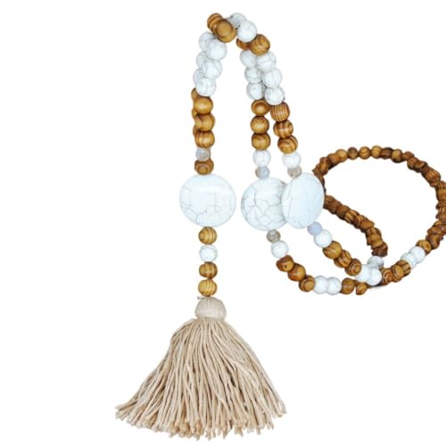 YOPI Lange Halskette for Damen im Retro-Ethno-Stil mit Schmetterlings-Anhänger und Türkis-Quasten-Design(N2211) von YOPI