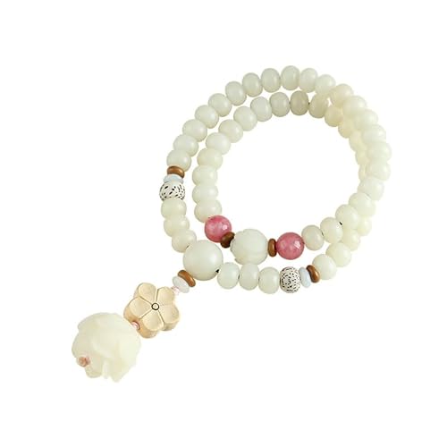 YOPI National Style Rose Bodhi Root Doppelkreis Armband for Damen - Retro Perlenschmuck von YOPI