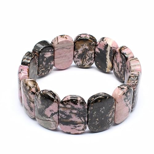 YOPI Naturstein Indischer Achat Schwarz Flash Kristall Schmuck Hand Armband for Frauen(Redstone) von YOPI