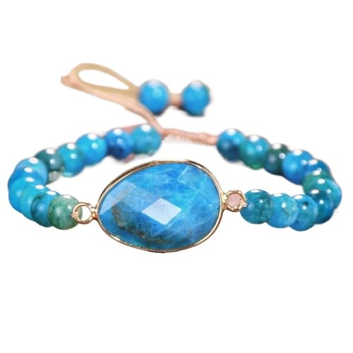 YOPI Natursteinarmband for Damen – Verstellbarer Handschmuck mit Kristallperlen(Blue) von YOPI