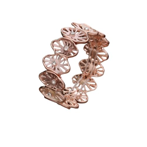 YOPI Ovales Blütenblatt-Diamantarmband - Buntes Ölgemälde Damen-Legierungsarmband(Champagne) von YOPI