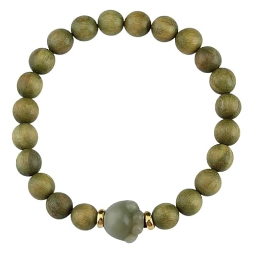 YOPI Retro-Armband aus grünem Sandelholz for Damen | Schmuck aus Holz for Studenten | Einzigartiges Einzelring-Design von YOPI