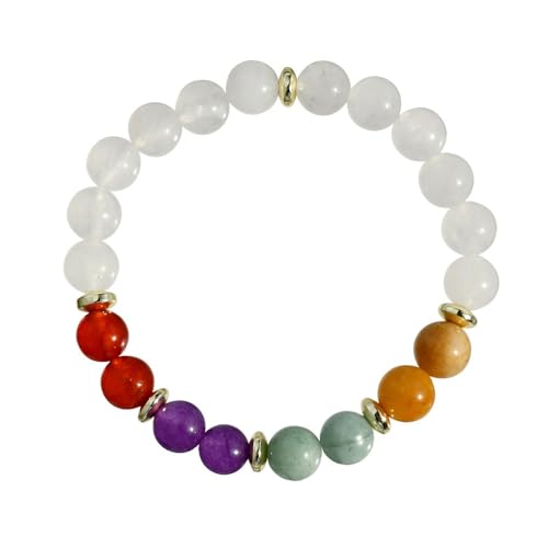 YOPI Retro-Bohemian-Armband aus Naturstein mit rotem Achat und Kristallen for Damen – handgefertigtes Schmuckgeschenk von YOPI