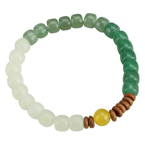 YOPI Retro-Jade-Armband mit natürlichem Farbverlauf und Dongling-Effekt for Damen – Glücksperlen-Jadeschmuck(Blue) von YOPI