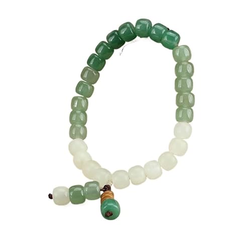 YOPI Retro-Jade-Armband mit natürlichem Farbverlauf und Dongling-Effekt for Damen – Glücksperlen-Jadeschmuck(green) von YOPI