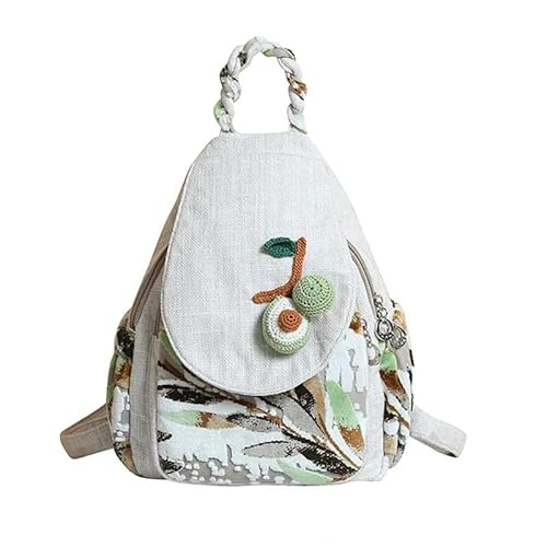 YOPI Retro-Rucksack aus Segeltuch for Damen – Vintage-Kunst-Schultasche for Teenager-Mädchen – stylischer Rucksack for Schüler von YOPI