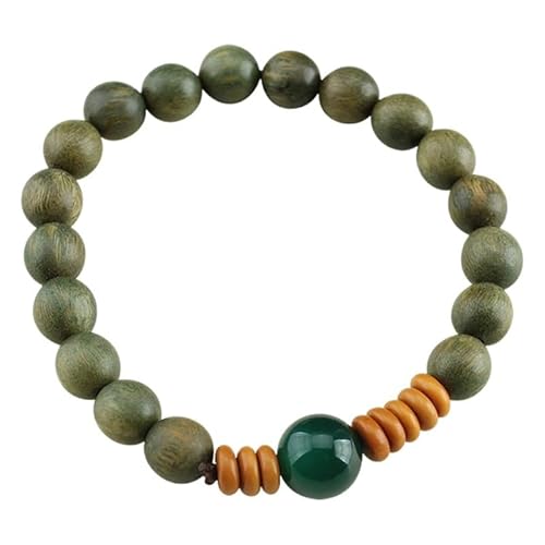 YOPI Retro-Studentenarmband – Farbwechselndes grünes Sandelholz-Holzperlen-Schmuckstück for Damen von YOPI
