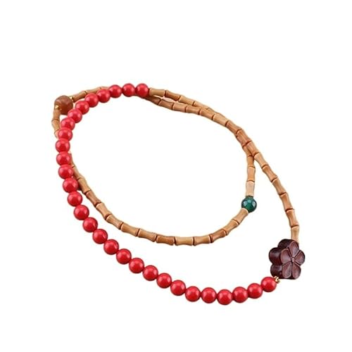 YOPI Retro handgefertigtes zinnoberrotes Armband for Frauen – stilvoller Schmuck aus Perlen for das Lebensjahr(Rot) von YOPI