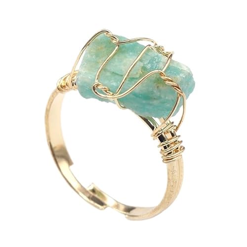 YOPI Ring mit 2 natürlichen Amethyst- und Citrin-Kristallsteinen, verstellbar, handgefertigt, für Damen, Einheitsgröße von YOPI