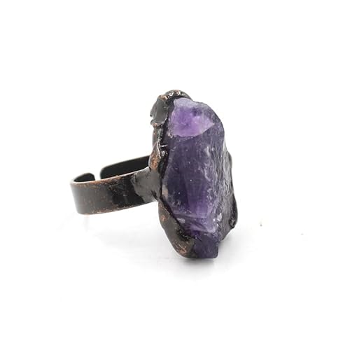 YOPI Unregelmäßiger Retro-Design-Kristall-Originalsteinring for Männer und Frauen – einzigartiger handgefertigter Schmuck von YOPI