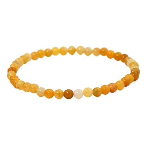 YOPI Runde Perlen Perlen Schmuck Alte Gelbe Jade Armband Temperament Vintage Achat Armband(B1753-6mm) von YOPI