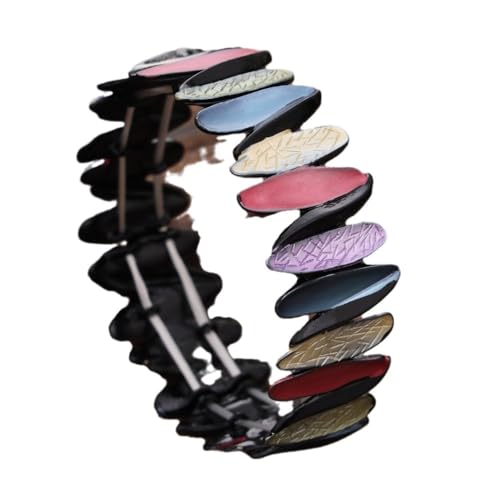 YOPI Schwarzes elastisches Armband mit geometrischem Blattmuster for Damen – stilvolles Blütenblatt-Design(DeepColorful) von YOPI