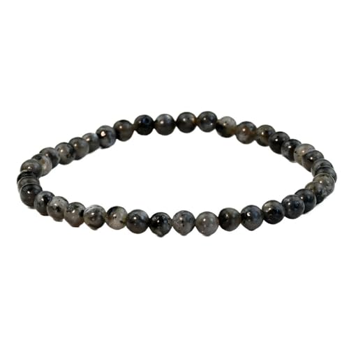 YOPI Stingline Perlenarmband mit schwarzem Glitzer for Damen und Herren – stilvoller Schmuck mit Kristallperlen(B1757-4mm) von YOPI