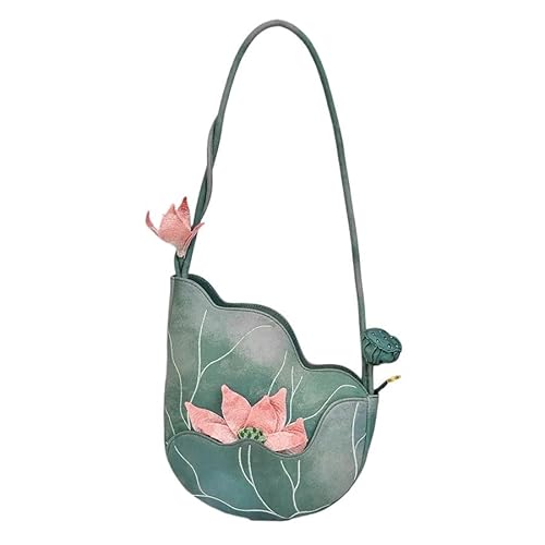 YOPI Umhängetasche mit Blumenstickerei im chinesischen Stil for Damen – Designer-Handtasche mit einzigartigen Mustern(green) von YOPI