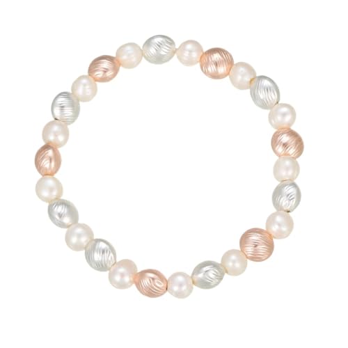 YOPI Unregelmäßiges Perlenarmband aus Legierung for Damen | Elastisches Nähdesign | Modisches Schmuckgeschenk von YOPI