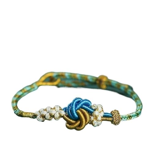 YOPI Verstellbare Handseil-Armbänder for Damen, DIY-Palastweberei, Pfirsichblüten-Anhänger, Schmuck(Light green-1) von YOPI