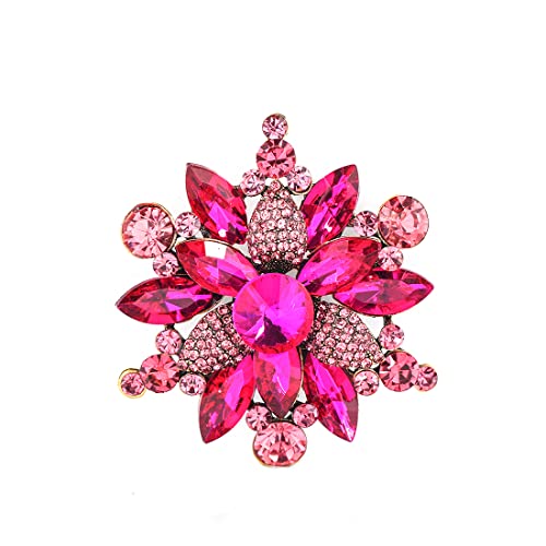 YOQUCOL Vintage österreichische Kristall Strass Blumenform Brosche Pin für Frauen Mädchen, Kristall, Zirkonia von YOQUCOL