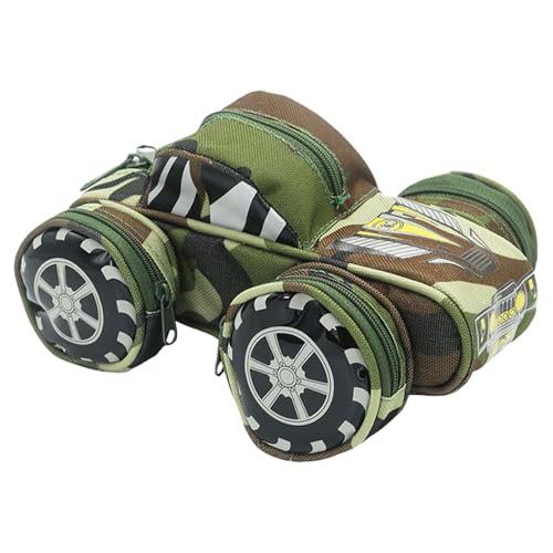 YORISMAL Militärgrünes Offroad-Federmäppchen, Federmäppchen für den Schulanfang, kreatives in Form eines Offroad-Autos, für Schüler in Camouflage-Optik mit Auto-Motiv von YORISMAL