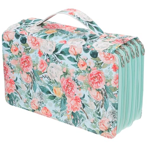 YOSADIER 1 Stück Federmäppchen mit Löchern Stifttasche für Künstlerbedarf Große Kapazität zur Aufbewahrung von Buntstiften Filzstiften und Wasserfarben Rosé von YOSADIER