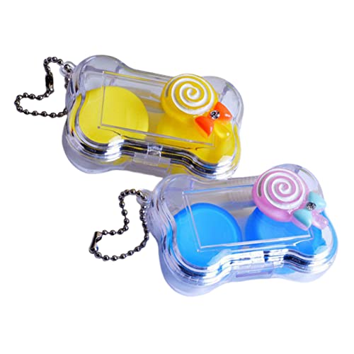 YOSADIER 2 Satz Farbige Kontaktlinsenbehälter Tragbar Leicht Kosmetik Linsen Organizer Für Reisen Outdoor Sicher Und Langlebig von YOSADIER