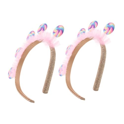 YOSADIER 2 Stück Lutscher-stirnband Stirnband in Lutscherform Süßigkeiten-kostümzubehör Lollipop-kopfschmuck, Bonbon-stirnband -cartoon-haarband Bonbonhaarzubehör Plastik von YOSADIER