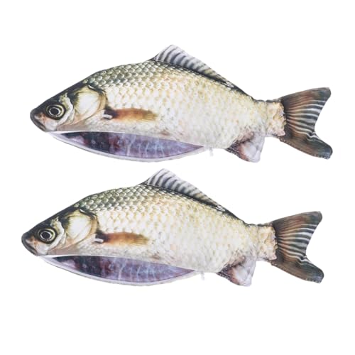 YOSADIER 2stücke Fisch Geformt Federmäppchen Süße Stiftetasche Cartoon-federmäppchen Für Schule Und Büro Kleine Schreibwarentasche Lustiger Stifthalter von YOSADIER