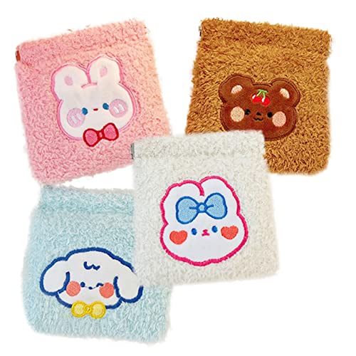 YOSADIER 4 Stück Teiliges Tampon Aufbewahrungstaschen Cute Period Bags für Damen zum Organisieren von Damenbinden Münzen und Karten Vielseitig und Tragbar für Schule von YOSADIER
