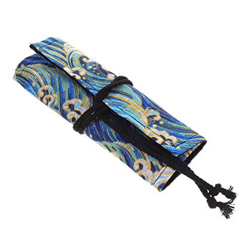 YOSADIER Bleistiftrolle Japanischer Druck Großer Kapazitäts Stifteorganisator Robuste Wickeltasche für Schule und Büro für Buntstifte und Schreibutensilien von YOSADIER