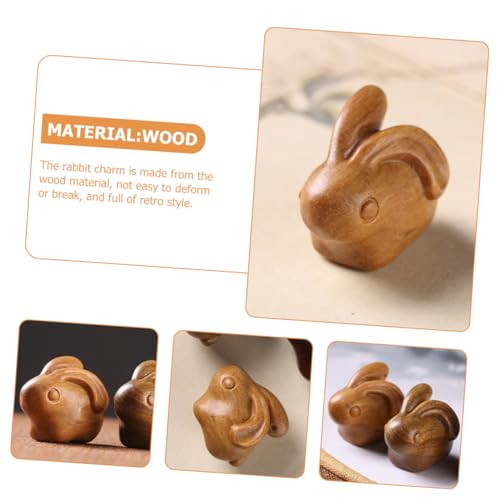 YOSADIER Retro Anhänger Kaninchen Handgefertigt aus Sandelholz Feine Details DIY Schlüsselanhänger Robust und Deformationsbeständig Kleines für Freunde und Familie von YOSADIER