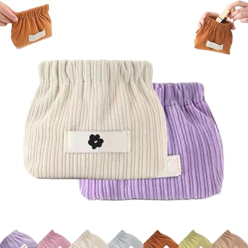 Cord-Organizer Mit Druckknopfverschluss for Die Handtasche, Tragbare Reise-Make-up-Tasche Aus Cord, for Damen-Haargummi, Lippenstift(2pcsa) von YOSEDVCB