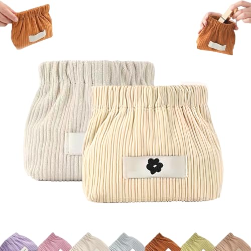 Cord-Organizer Mit Druckknopfverschluss for Die Handtasche, Tragbare Reise-Make-up-Tasche Aus Cord, for Damen-Haargummi, Lippenstift(2pcse) von YOSEDVCB