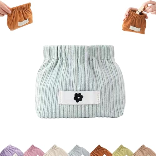 Cord-Organizer Mit Druckknopfverschluss for Die Handtasche, Tragbare Reise-Make-up-Tasche Aus Cord, for Damen-Haargummi, Lippenstift(Blue) von YOSEDVCB