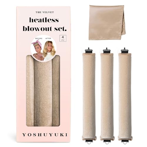 YOSHUYUKI Jumbo Overnight Wavy Curlers - Heatless Blowout Rods fr Langes Haar, Volumen und Wellen, Curling Headband No Heat Rollers fr Frauen von YOSHUYUKI