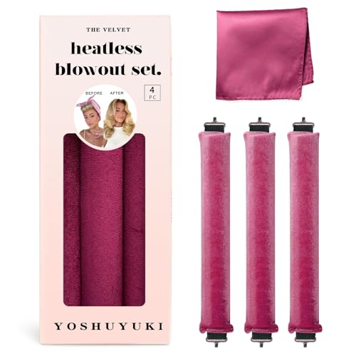 YOSHUYUKI Heatless Hair Curler to Sleep in No Heat Velvet Heatless Curls Overnight Rods Curling Set Jumbo Large Foam Sponge Hair Rollers Curlers for Long Short Hair Volume Women Styling Tools Sonic von YOSHUYUKI