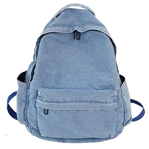 YOSICIL Damen Herren Rucksack Jeansstoff Denim Vintage Jeans Rucksäcke Studenten Schulrucksack Mädchen Jungen Teenager Tagesrucksack für Reisen Arbeit Daypack Outdoorrucksack von YOSICIL